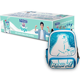 Thùng Sữa Chua Uống Nestlé YOGU 115ml - Tặng Balo Gấu Mạnh Mẽ