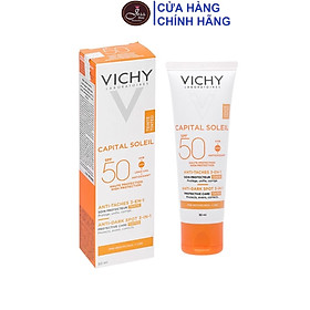 Kem Chống Nắng Vichy Capital Soleil Anti-Dark Spot 3-In-1 SPF50+ Thoáng Mịn Ngăn Sạm Da 50ml - Có Màu
