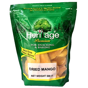 Xoài Sấy Dẻo Heritage Vị chua ngọt hài hòa, giàu Vitamin C - Dried Mango 500gr