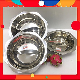 Nồi lẩu Hoa Mai 2 Ngăn Nấu Bếp Từ Sang Trọng Inox Cao Cấp