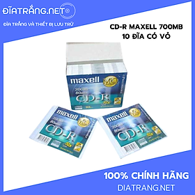 Đĩa CD-R Maxell 700MB - Hàng chính hãng (1 hộp 10 cái - 10 vỏ đựng)