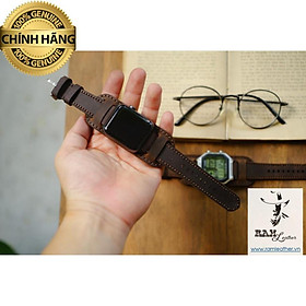 Dây đồng hồ kiểu đức da bò nâu đất– combo ram b1 + 1950 - hàng chính hãng