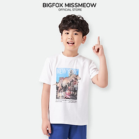Áo thun bé trai BIGFOX - MISS MEOW size đại, áo cho bé chất cotton phong cách Âu Mỹ in khủng long New York 11 - 40 kg QATE