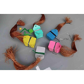 Set 100 thẻ tag nhựa ghi tên hoa và cây nhiều màu có dây treo buộc