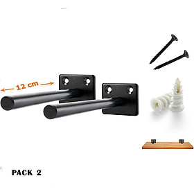 Mua Combo 2 chốt âm đỡ kệ treo tường 12cm  pát âm kệ bằng thép đặc phủ sơn tĩnh điện  kèm đầy đủ đinh vít