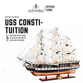 Mô hình Thuyền Cổ USS CONSTITUTION cao cấp, mô hình gỗ tự nhiên, lắp ráp sẵn, quà tặng sang trọng 1st FURNITURE