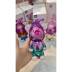 Mua  Hot 2022  Quạt Cầm Tay BearBrick Đính Đá Mạ Điện Cao Cấp - Hoạt Động Êm Ái - Thiết Kế Thời Thượng Dễ Thương