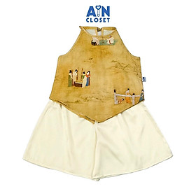 Bộ quần áo Lửng bé gái họa tiết Cung Nữ Dệt Lụa - AICDBGNS6TYF - AIN Closet