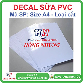 [In Laser] Xấp 50 Tờ Decal nhựa PVC trắng Sữa A4 - Giúp Bạn In Tem Nhãn, Ghi Chú, Hay Bìa Nhãn Bưu Phẩm