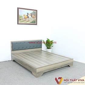Mua Giường Ngủ Gỗ MDF Phủ Melamine Bọc Nệm Xanh Đậm Chân Cao Màu Nết