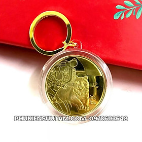 Móc Khóa Xu 12 Con Giáp, đường kính: 5cm, màu: vàng - SP0058AB