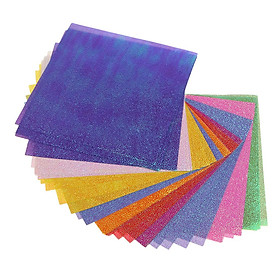 50Pcs Square Folding Coloured Origami Dyed Paper Mixed Color Papers for DIY Kids Gift Handmade Craft
