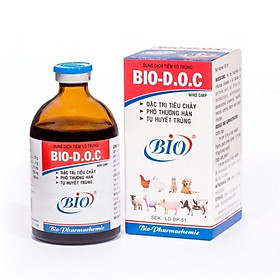 BIO-D.O.C chai 20ml. Dùng cho thú viêm ruột, tiêu chảy phân trắng, phó thương hàn, viêm phổi, chó,mèo