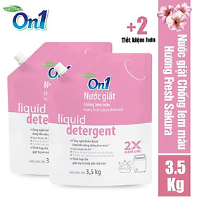 COMBO 2 Túi nước giặt On1 chống lem màu hương Fresh Sakura 2 túi x 3.5Kg