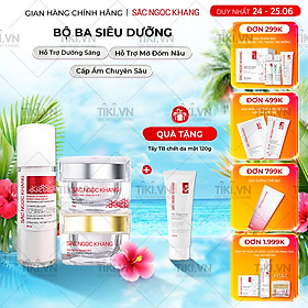 COMBO dưỡng da chuyên sâu kem dưỡng ban đêm 30g + kem dưỡng ban ngày 5 in 1 30g + Serum dưỡng trắng 30ml cho tác dụng nhanh mạnh, toàn diện