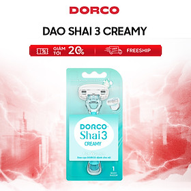 DORCO SHAI 3 CREAMY - Dao Cạo Body Nữ 3 Lưỡi - Hộp Gồm 1 Cán và 1 Đầu Cạo