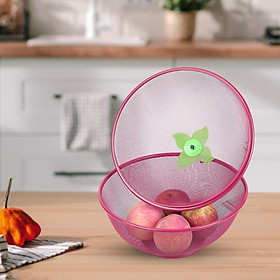 Fruit Basket with Lid Metal Wire Basket Snack Storage Bowl Serving Tray Decorative Fruit Bowl for Kitchen Counter Fruit Display Stand Fruits