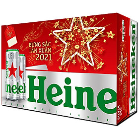 Thùng 24 lon cao Heineken Silver (330ml/lon) - Bao bì Xuân
