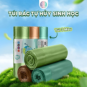 Mua Túi đựng rác có dây 3 cuộn lớn Top Gia  túi sinh học tự hủy màu ghi thân thiện với môi trường