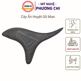 Cây ấn huyệt cạo gió chim én làm từ gỗ mun vân đen tự nhiên | Mỹ Nghệ Phương Chi