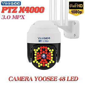 Camera Ip Wifi Yoosee PTZ X4000 48 LED 1080P , Xem đêm có màu , đàm thoại 2 chiều , Cảnh báo đột nhập , Camera ngoài trời chống nước IP66 - Hàng Chính Hãng