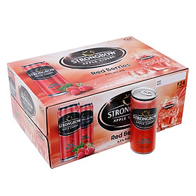 Thùng 24 Lon Cao Strongbow Vị Dâu Đỏ (330ml / Lon)