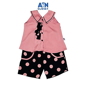 Bộ quần áo lửng bé gái họa tiết Bi lụa Hồng Tím - AICDBGHVYPMI - AIN Closet