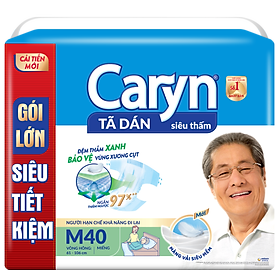 Tã Dán Siêu Thấm Caryn Gói Siêu Tiết Kiệm M40 (40 Miếng)