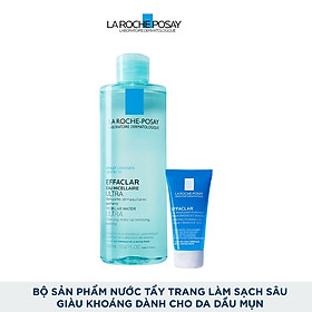 Bộ sản phẩm nước tẩy trang làm sạch sâu giàu khoáng dành cho da dầu mụn La Roche Posay Effaclar Micellar Water Oily Skin - La Roche Posay Official