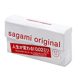 Bao cao su Sagami Original 0.02 cao cấp siêu mỏng (Hộp 6 chiếc)