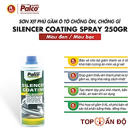Sơn xịt phủ gầm ô tô chống ồn, chống rỉ sét, chịu nhiệt 600 độ C PALCO Silencer Coating Spray - Chai 250gr - Nhập khẩu Ấn Độ