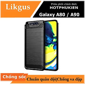 Ốp lưng chống sốc vân kim loại cho Samsung Galaxy A80 / A90 hiệu Likgus (chuẩn quân đội, chống va đập) - hàng nhập khẩu