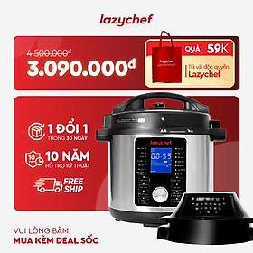 Nồi Chiên Hầm Lazychef 16IN1 - Nồi Áp Suất Cao Cấp Kiêm Nồi Chiên Không Dầu Dung Tích Lớn, Thay Thế Mọi Thiết Bị Nhà Bếp, Hàng Chính Hãng