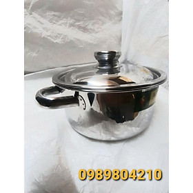 Mua Nồi inox đun bếp từ size 22 nồi 1 đáy 3 đáy nắp kính nắp inox Nồi inox bếp từ size 22