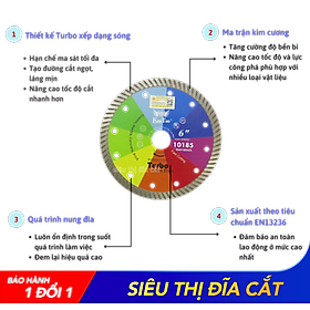 Mua LƯỠI CẮT ĐA NĂNG KINGTOM SẮC MÀU 150 CẮT ĐÁ GRANITE  MARBLE  THẠCH ANH – LCDNKT-150M