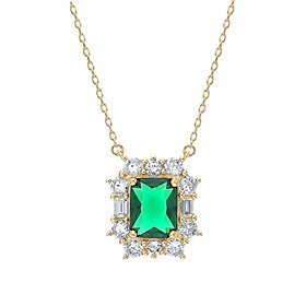 Dây Chuyền kèm Mặt CZ (xanh Emerald)