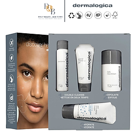 Dermalogica Bộ 4 sản phẩm làm sạch và chăm sóc da DISCOVER HEALTHY SKIN KIT bao gồm: Tẩy trang, sửa rữa mặt, tẩy da chết, kem dưỡng ẩm Skincare Serum