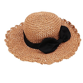 Parent-child Floppy Summer Sun Beach Straw Hat Foldable Wide Brim