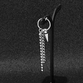 Bông tai nam mix đinh thả song xích siêu chất