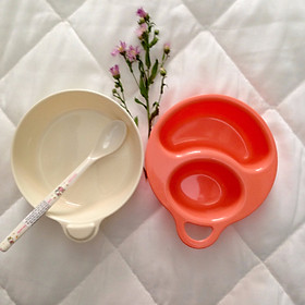 Bộ chén chia 2 ngăn siêu xinh - Tặng 01 thìa ăn dặm cho bé