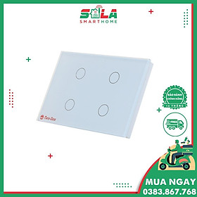 Mua Công tắc cảm ứng thông minh 4 nút | Có đèn LED  mặt kính sang trọng  điều khiển trên điện thoại | CHÍNH HÃNG BH 2 NĂM