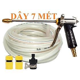 Mua Bộ dây vòi xịt nước rửa xe  tưới cây . tăng áp 3 lần  loại 7m 10m 206318 đầu đồng cút nối đen + tặng túi đựng bút