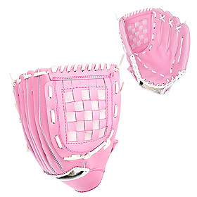 Găng tay bóng chày được làm từ chất liệu PU dày dặn cao cấp, không quá cứng cũng không quá mềm-Màu Hồng-Size