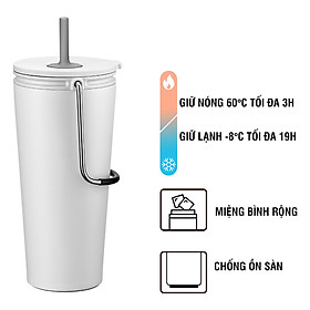 Bình giữ nhiệt có ống hút Lock&Lock Bucket Tumbler with Straw LHC4268