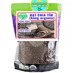 1kg Hạt chia khô loại tím hữu cơ organic hàng nhập khẩu