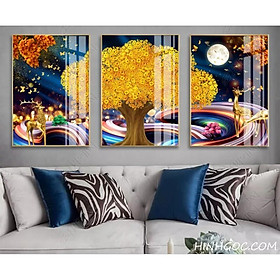 Mua   Tranh bộ 3 đồng giá   Canvas và Bóng Gương  bộ trang mang tài lộc lại cho gia đình