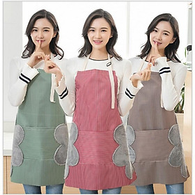 Tạp Dề Phong Cách Hàn Quốc Có Khăn Lau Tay Bên Hông, Tạp Dề Chống Thấm Nước 88207 Tiện Ích Việt Nam 99