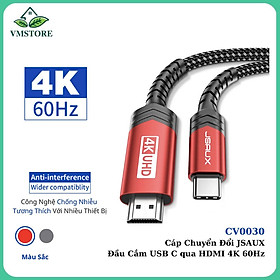 Mua Cáp Chuyển Đổi Type C sang HDMI CV0030 JSAUX 4K 60Hz 3M Cho Tất Cả Thiết Bị Type C – Macbook  Samsung  Oppo  Huawei…- Hàng chính hãng