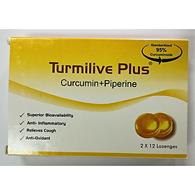 Kẹo Ngậm Turmilive Plus Curcumin + Piperine NGHỆ HỒ TIÊU CAY MẬT ONG Giảm