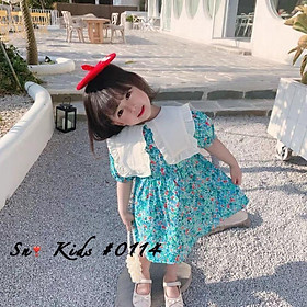 Váy đi học ngắn tay xinh yêu bé gái